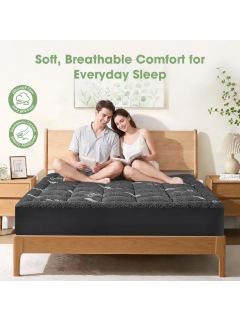 Cooling Twin XL Mattress Pad Topper - Ultra Soft Bamboo, Breathable, Deep Pocket